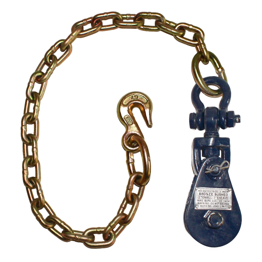 Snatch Blocks with Shackle & Chain Grab Snatch Blocks with Shackle & Chain Grab