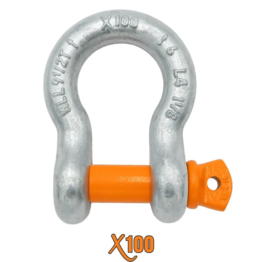 X100® Carbon Steel Screw Pin Anchor Shackles with Alloy Pin