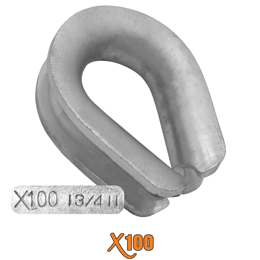 X100 Extra Heavy Duty Hot Dip Galvanized Thimbles