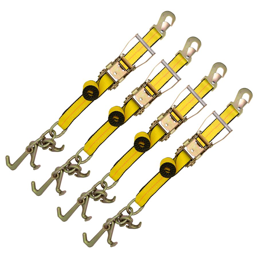 Cluster Ratchet Tie Down Straps with RTJ Cluster and Ratchet with Flat Snap Hook Short End – Kit