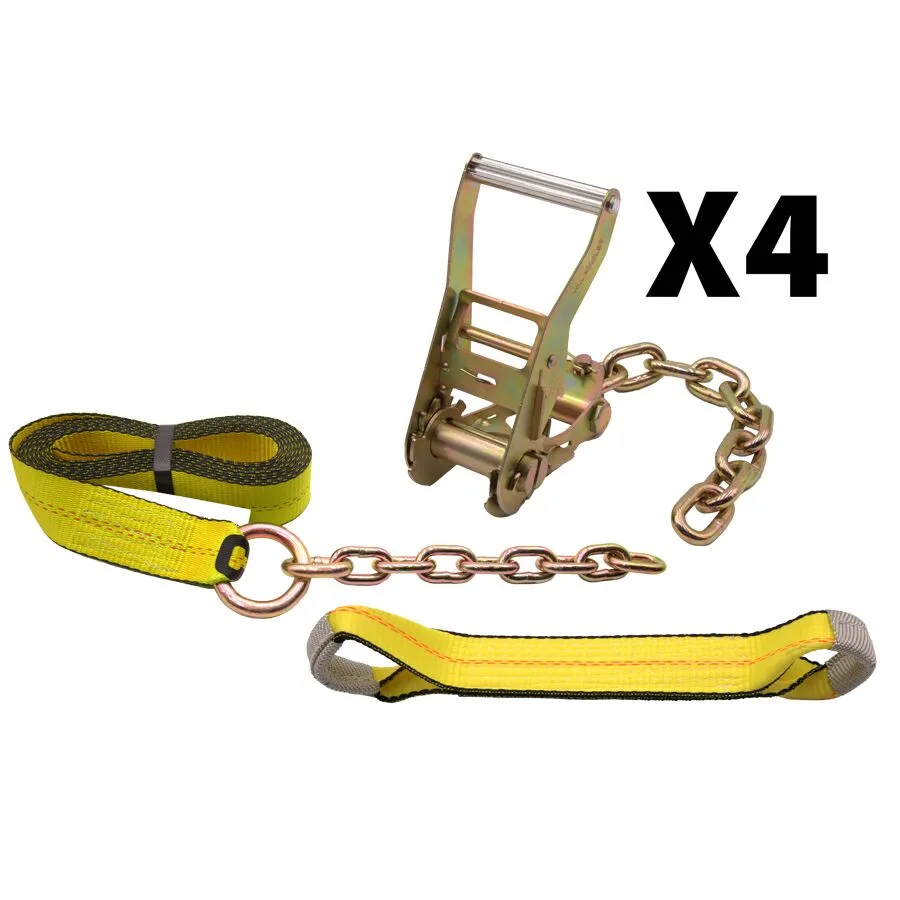 Rollback 8 Point Tie Down Kits with Chain Tail