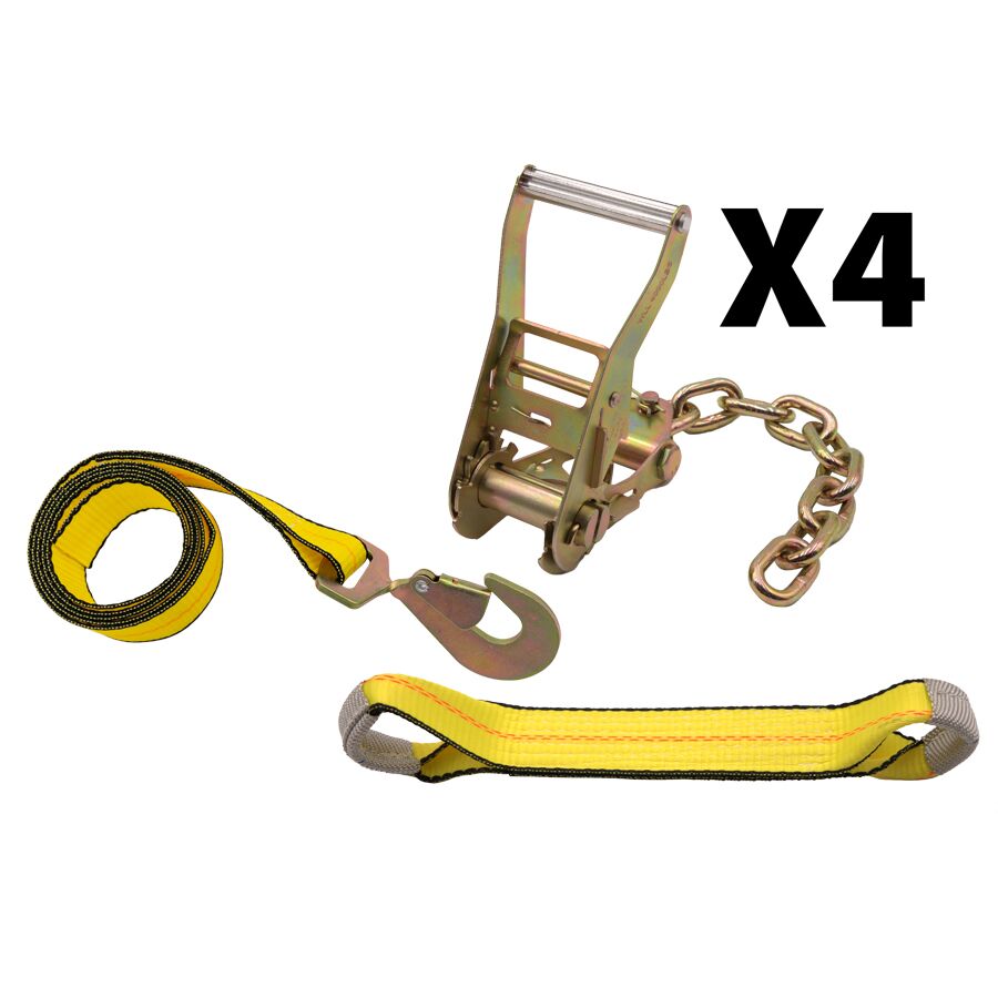Rollback 8 Point Tie Down Kits with Twisted Snap Hooks