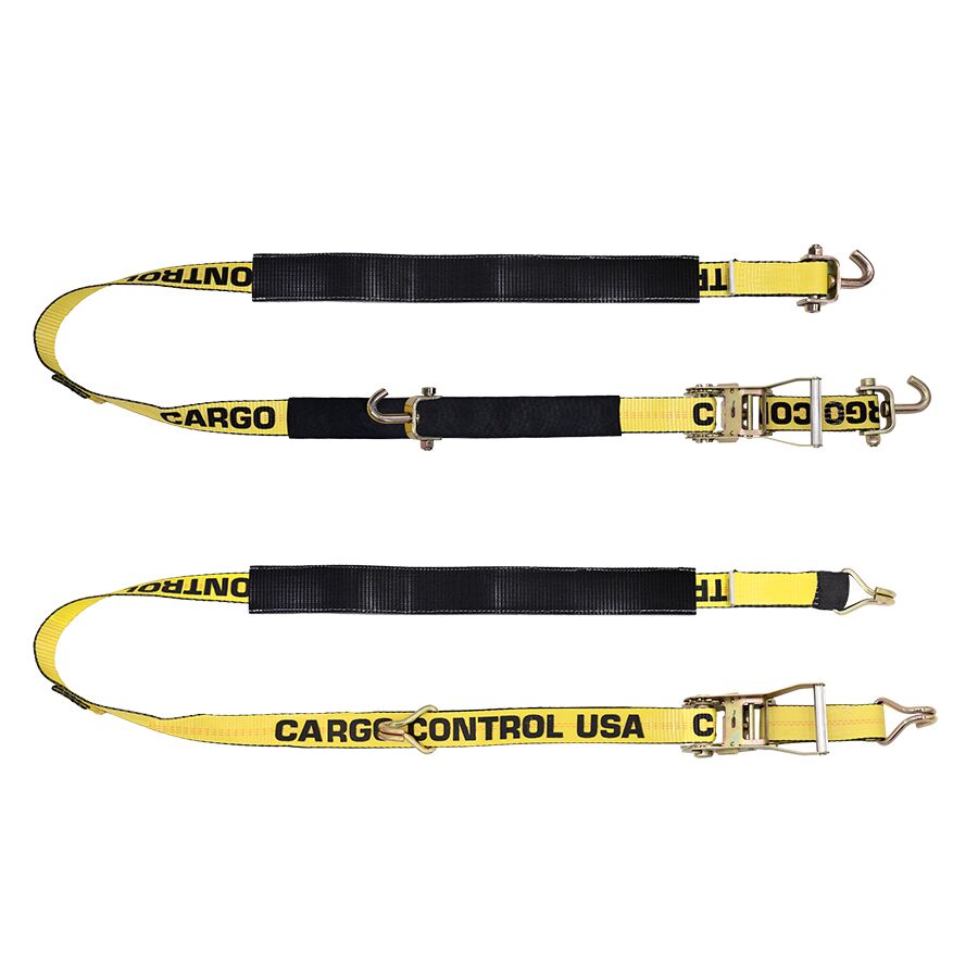 Ratchet Wheel Straps with Grip Strips & Yellow 12K Webbing