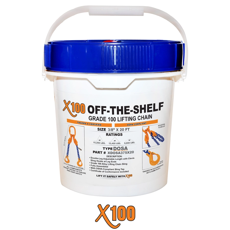 X100® Off-The-Shelf Grade 100 Double-Leg Lifting Chain X100® Off-The-Shelf Grade 100 Double-Leg Lifting Chain