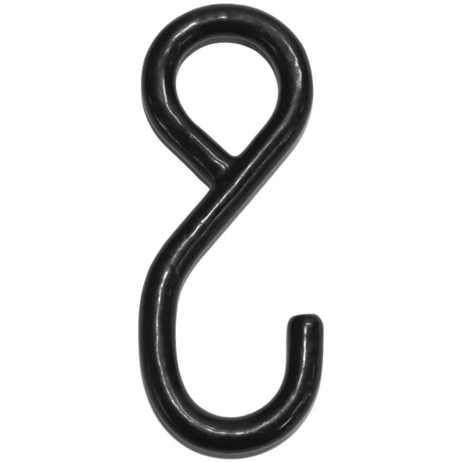 1" S-Hooks - Black Vinyl Coated