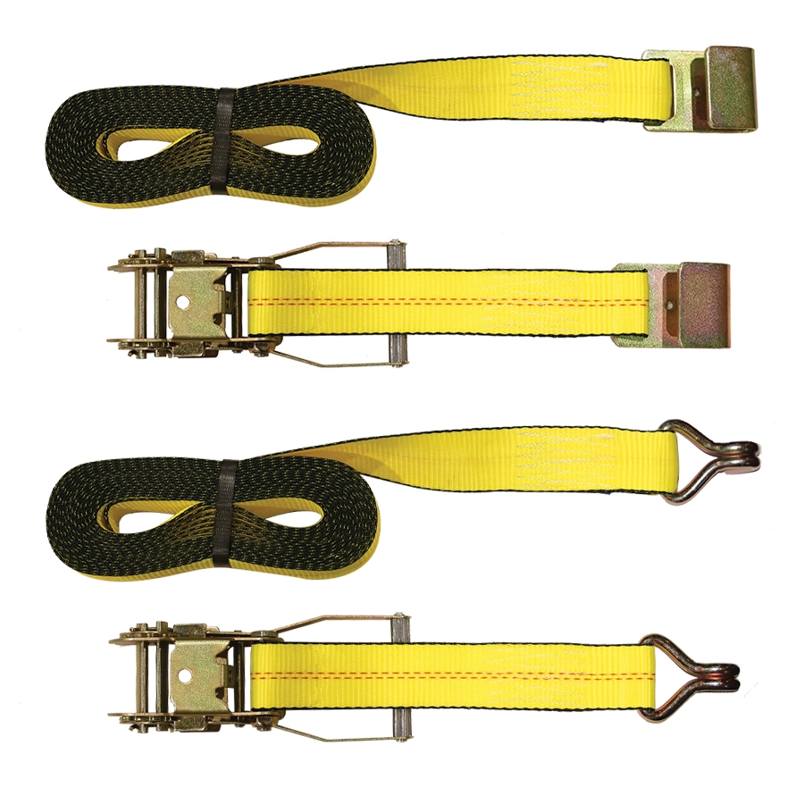 2″ Yellow Polyester Ratchet Tie-Downs