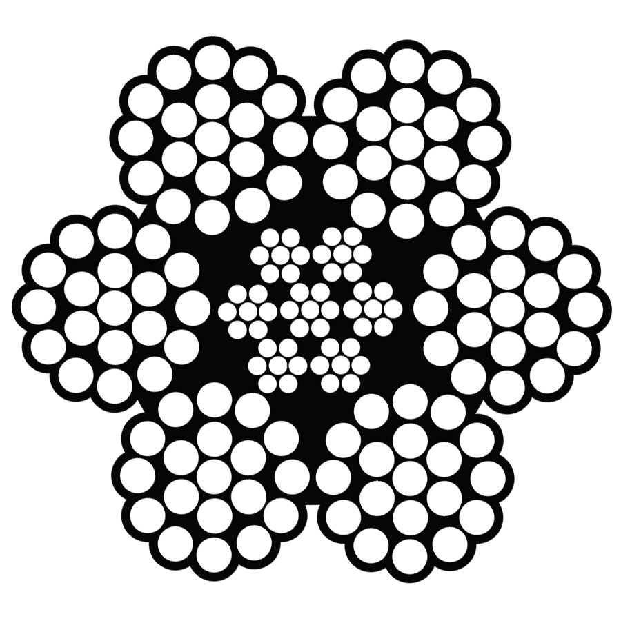 Stainless Steel EIPS 6X25/36 Class Wire Rope - Type 304