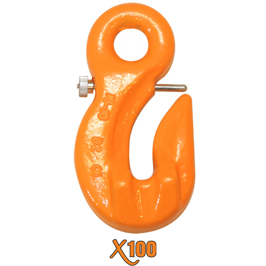 X100® Grade 100 Alloy Eye Grab Hooks with Safety Retaining Latch