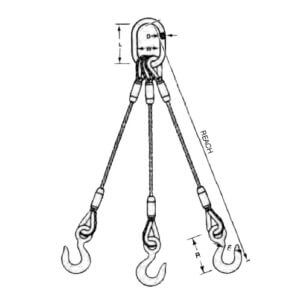 Three-Leg Bridle Wire Rope Slings