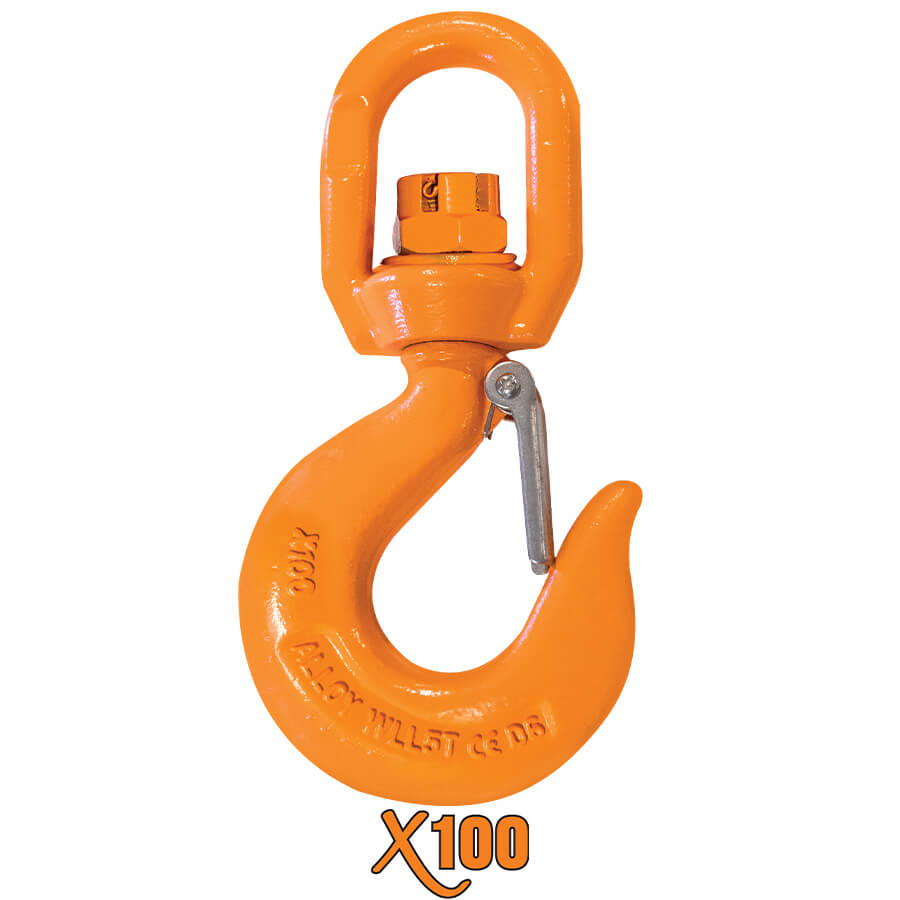 X100® Alloy Swivel Eye Hoist Hook with Bronze Bushing