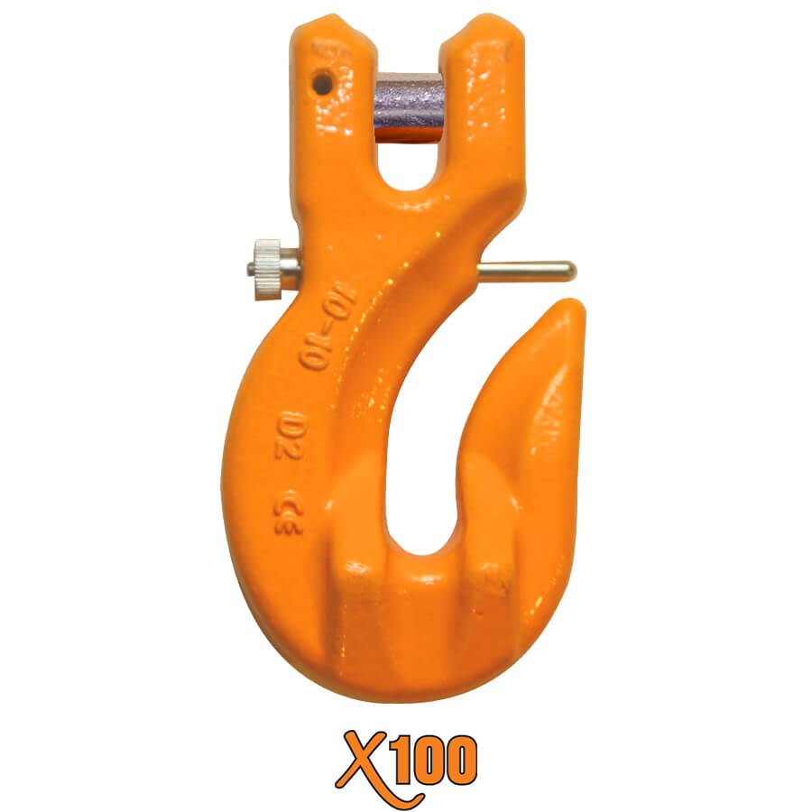 X100® Grade 100 Alloy Clevis Grab Hooks with Safety Retaining Latch