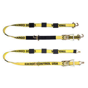 Ratchet Wheel Straps with 3 Tire Grippers & Yellow 12K Webbing