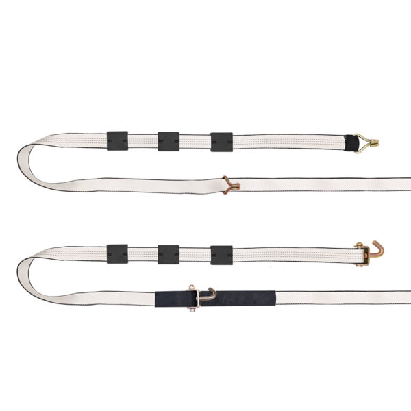 Wheel Straps with 3 Tire Grippers & White 15K Webbing
